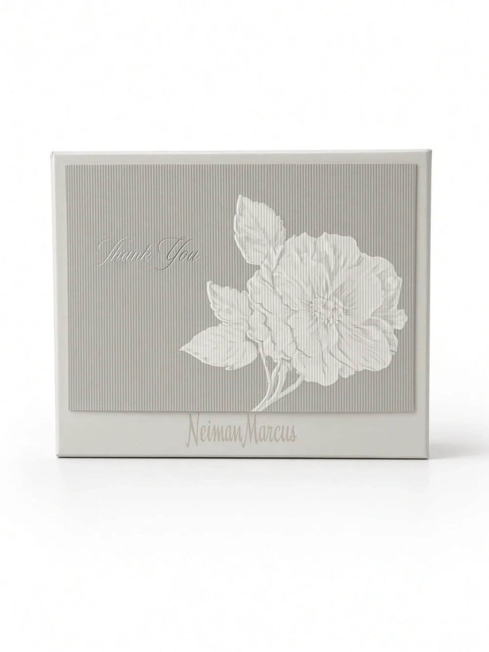 Neiman Marcus “Thank You” Cards 14 Notecards & Envelopes Floral Gray NEW